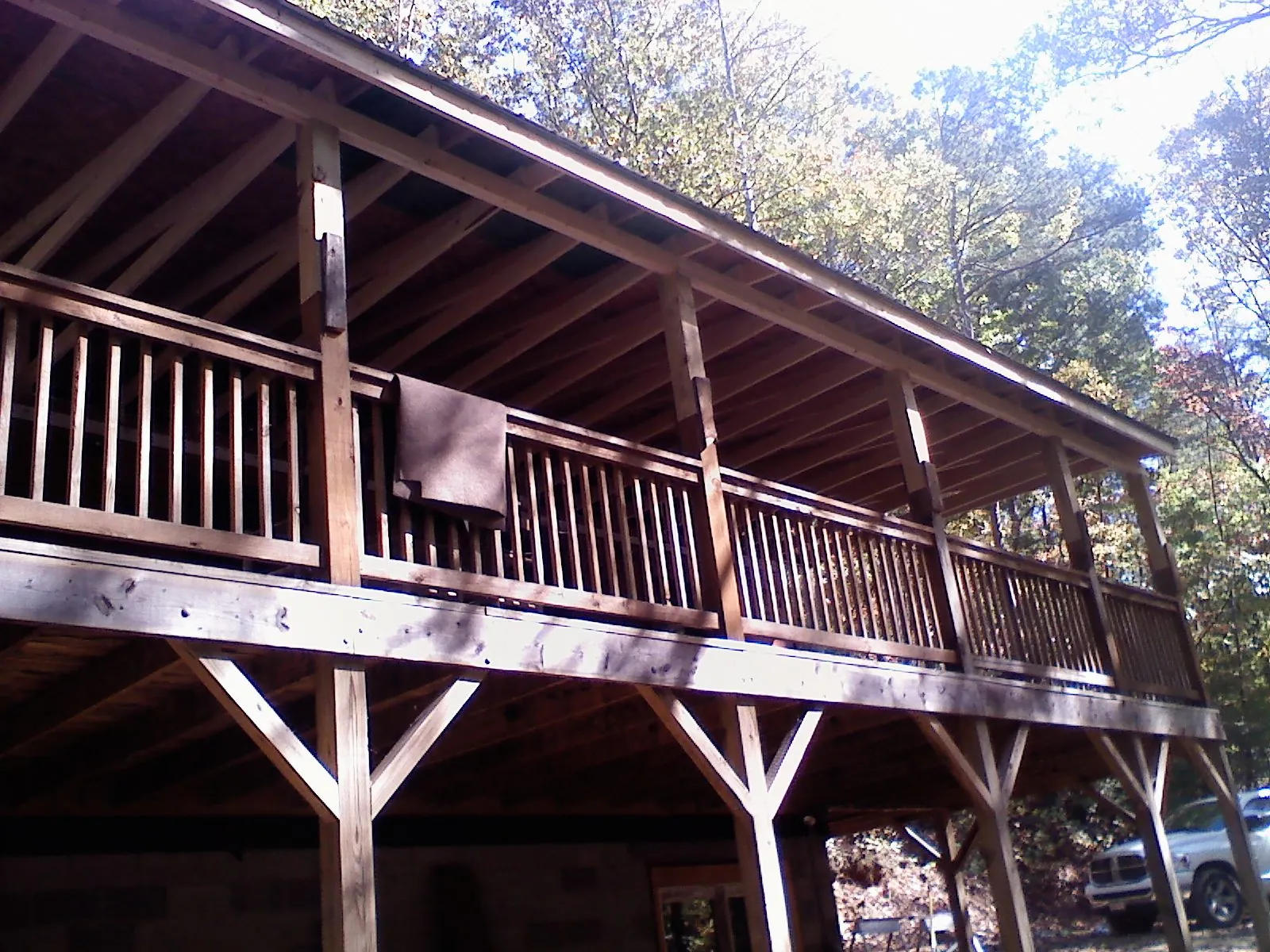 Timber framing under a new elevated porch and deck — Roof Leak Repair in Maxwell by Roofing Brothers